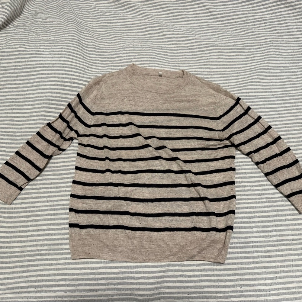 Muji Striped Linen Sweater XS